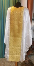 casula Sacerdote Raso Bianca E
