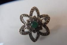 Spilla 835 argento con giada - spilla,