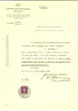 1928 MILANO Consolato di SVIZZERA Lina AEBI Certificato di nascita