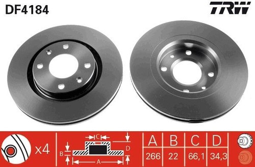 Trw discofreno df4184 - trw,