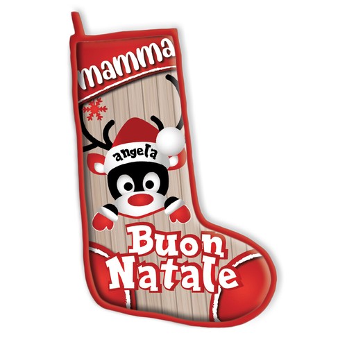 Calza natalizia personalizzata - calza,