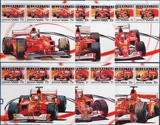 Gibilterra 2004 Ferrari Racing Cars GP Grand Prix F1 Sport Transport sht X 6 MNH