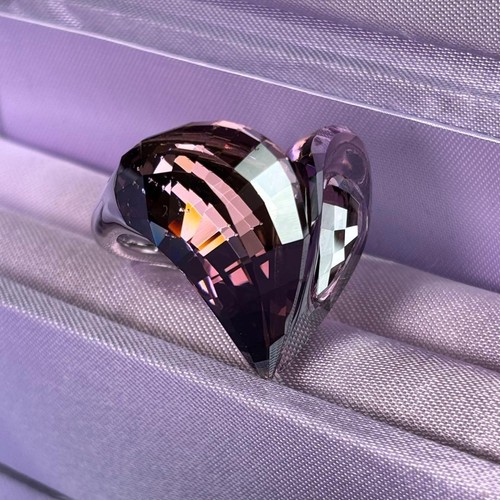 Anello con pietra cuore - , rosa