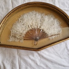 Ventaglio Liberty In Piume Di Struzzo In Ventagliera