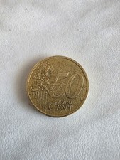 Moneta 50 Centesimi Euro Aenta Grecia 2002 RARA Grecia con lettera F all'interno