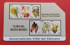 SCHEDA TELEFONICA VATICANO FLORA DEL NUOVO MONDO USATA MAGNETIZZATA come foto