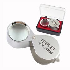 Loupe loupe bijoutier pliable 30x 21mm avec boîte de rangement