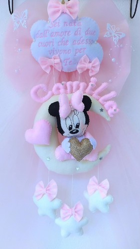 Fiocco nascita bimba minnie - fiocco,