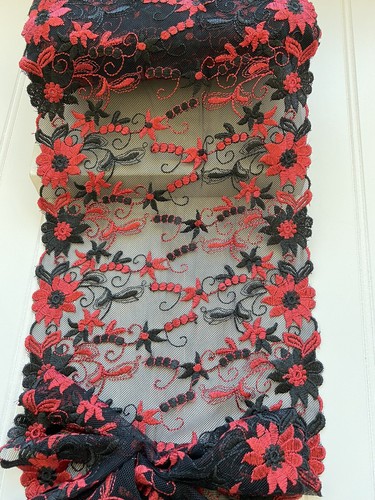 Yds ricamo nero rosso - yds,