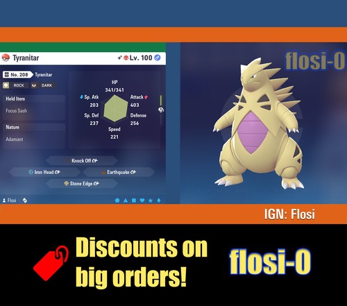 6iv shiny tyranitar pokemon - 6iv,