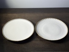 2 piatti insalata vintage Winterling Roslau Bavaria bordo oro e nero in rilievo