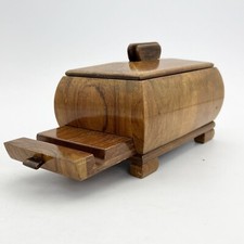 Antica Scatola portasigarette da tavolo in legno stile decò anni 40 cofanetto