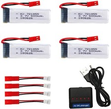 Set 4 batterie LiPo 3.7V 500mAh per droni RC con caricabatterie UDI WLtoys