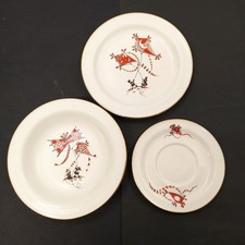 Servizio in ceramica Ginori per bambino 3 pezzi decoro bimbi acquiloni