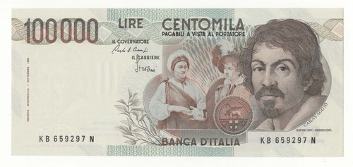 100000 lire caravaggio - 100000,