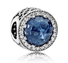 charm pandora blu con cuori ai lati nuovo Argento Gioiello Cuore