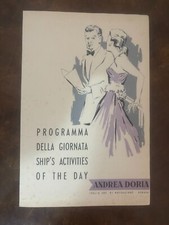 PROGRAMMA GIORNATA,1953 TN ANDREA DORIA transatlantico ITALIA SOC. NAVIGAZIONE