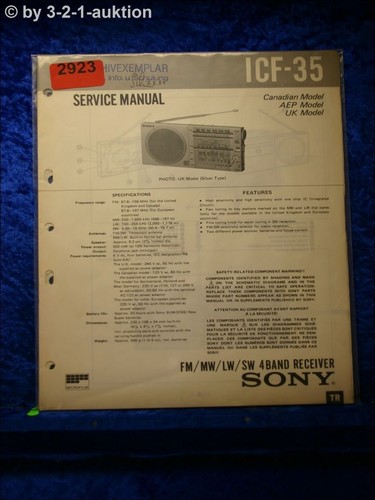 Manuale servizio sony icf - manuale,