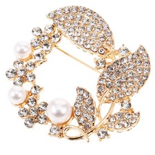  Spilla a foglia intarsiata