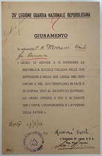 RSI GUARDIA NAZIONALE REPUBBLICANA AOSTA CANOBBIO 25 LEGIONE GIURAMENTO GNR 1944