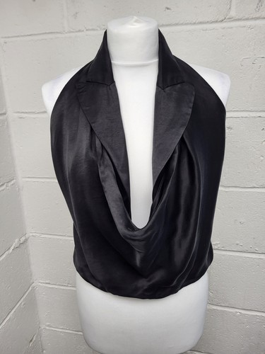 Top zara nero raso con - nero,