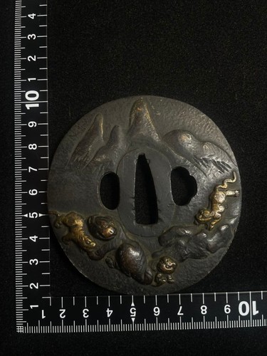 Japanese tsuba large tiger - tsuba,