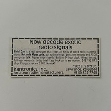 Kantronics inc pubblicità - kantronics,