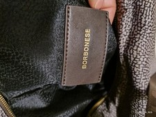 BORBONESE LUNA BAG MIDDLE Borsa Donna Tracolla O.P.Naturale Beige Nero