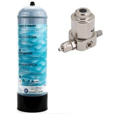 KIT IMPIANTO CO2 1300 gr. PER ACQUARIO RIDUTTORE DI PRESSIONE ACQUA DOLCE MARINA