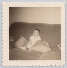 Vintage Photo Baby Sitting On