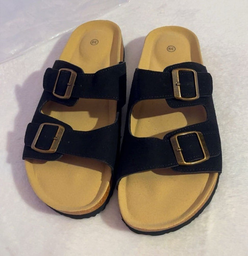 Sandali donna neri ecopelle