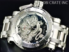 Raro Orologio Automatico Invicta Coalition Forces Dragon Acciaio Tono Argento 52mm Nuovo con etichette