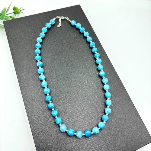 Collana perline apatite blu - collana,
