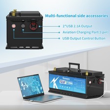 Batteria litio 120Ah 12V LiFePO4 batteria BMS 20.000+ cicli impianto solare barca camper