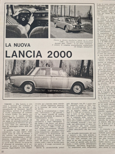 Lancia 2000 torino reportage - lancia,