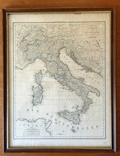 Carta Mappa Geografica del 1800  ORIGINALE Antica d' Italia e Regno d' Illiria