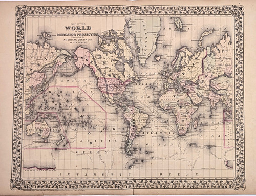 1873 mappa del mondo - mappa,
