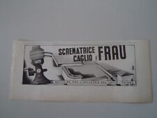 advertising Pubblicità 1939 SCREMATRICE CAGLIO FRAU - THIENE