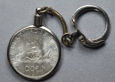 Portachiavi medaglia 500 lire caravelle Argento