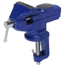 MORSA DA BANCO CON LA BASE GIREVOLE GANASCE 50MM INCUDINE FISSAGGIO A MORSETTO