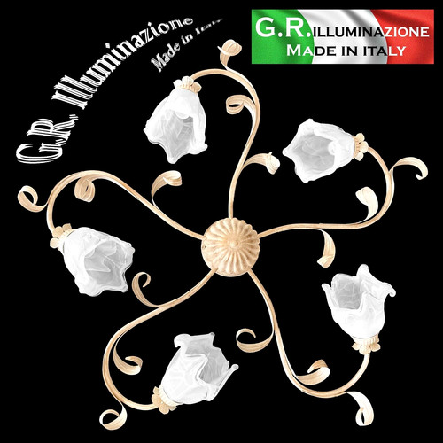 Plafoniera ferro battuto 5 - in,