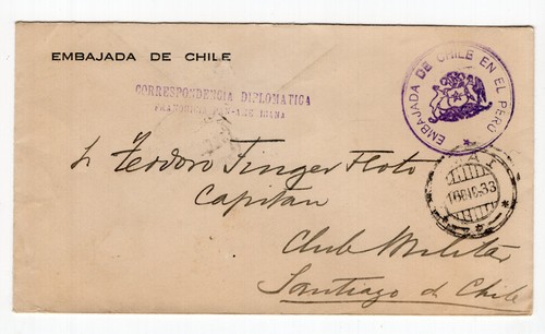 Cile 1933 franquicia postale - cile,
