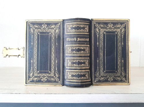Stunning antique clasped book - antique,