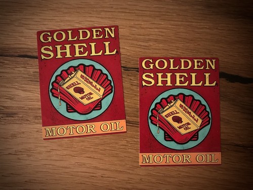 Adesivi shell olio - adesivi, vintage