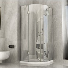 Box Doccia Tondo 80x80 90x90 8 mm 2 ante Battente Semi Circolare Vetro Cristallo