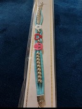 bracciale in ecopelle perline cuore pace fiore fashion jewerly 0224