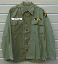 US ARMY Shirt Men's Cotton Sateen OG 107 1° tipo 1953-62 Vietnam era  no elmetto