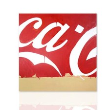 Quadro moderno Coca cola Tributo Mario Schifano Pronto da Appendere Tela Cotone