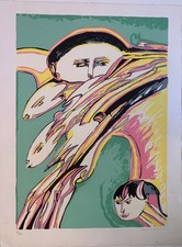 Remo Brindisi-“Pastore” Serigrafia originale a colori  firmata e numerata-60X80