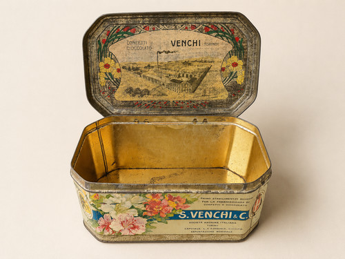 Scatola latta venchi antica - scatola,
